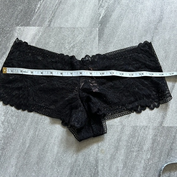 Black floral lace boy shorts underwear Large soft panties - Picture 8 of 8